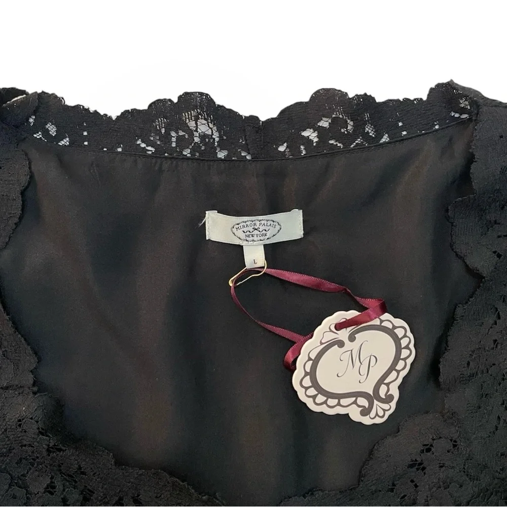 Mirror Palais Silk Unwrap Me Black Mini Dress - Picture 6 of 8